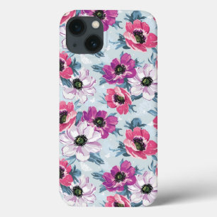 Mönster för elegansfärgblommor på blått