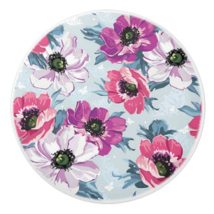 Mönster för elegansfärgblommor på blått knopp