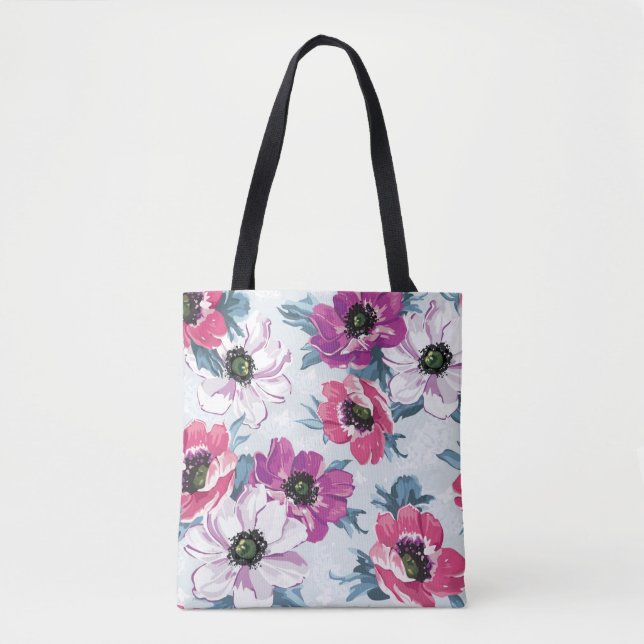 Mönster för elegansfärgblommor på blått tygkasse (Framsida)