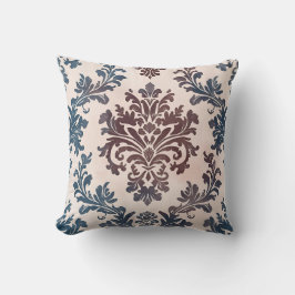 Mönster för elegant Blue- och Burgundy-skador Kudde