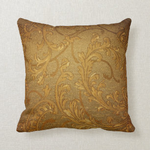 Mönster för elegant guld- beige art déco för kudde