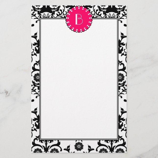 Mönster för Elegant med Monogram Brevpapper (Framsida)