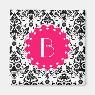 Mönster för elegant med monogram magnet