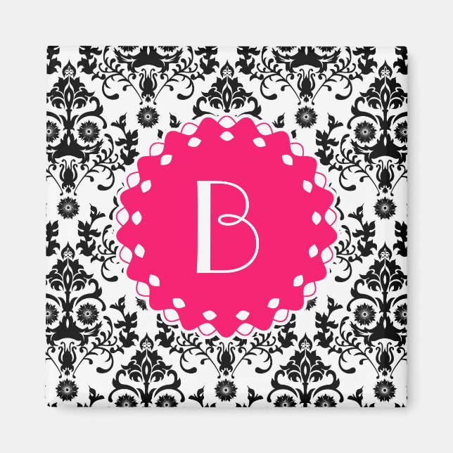 Mönster för elegant med monogram magnet (Framsidan)