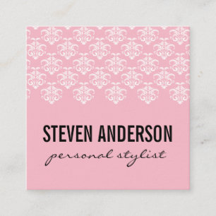 Mönster för elegant/Rosa Fyrkantigt Visitkort