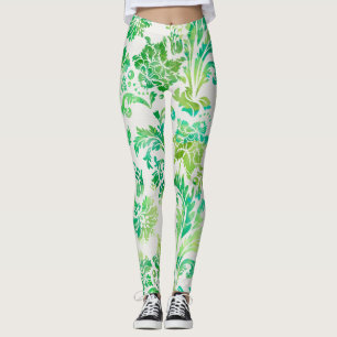 Mönster för elegantens blå, Grönt- och Gult Leggings