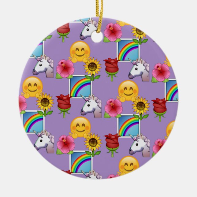 Mönster för Emoji skönhetlilor Julgransprydnad Keramik (Framsidan)