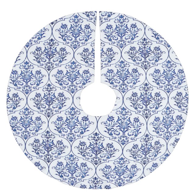 Mönster för färskmask - blått julgransmatta borstad polyester (Framsidan)