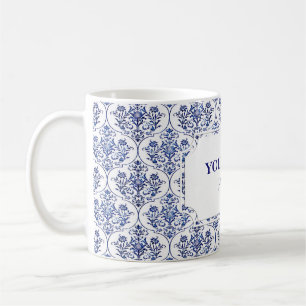 Mönster för färskmask - blått kaffemugg