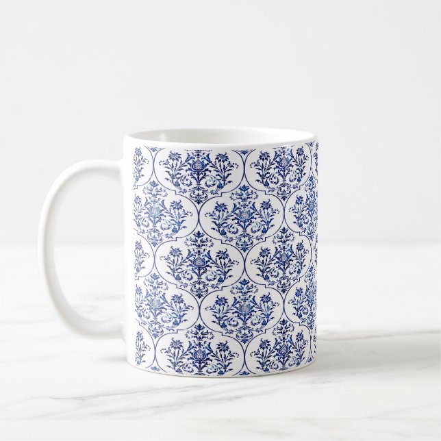 Mönster för färskmask - blått kaffemugg (Vänster)