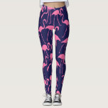 Mönster för flotta och Rosa Flamingo Leggings<br><div class="desc">Sommardesign med ljusa och färgstarka flamingos mönster.</div>