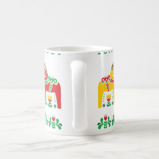 Mönster för folk för svensk Dala häst blom- Kaffemugg