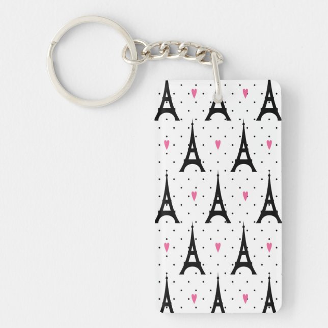 Mönster för för Eiffel tornpolka dots & hjärtor (Framsidan)