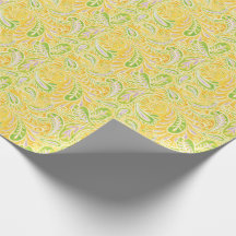 Mönster för för Paisley gultgrönt och lilor