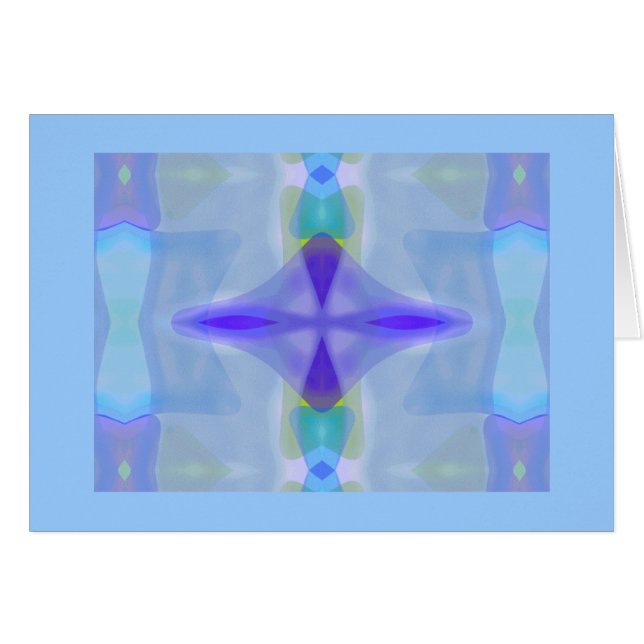 Mönster för gem för blåtthav glass hälsningskort (Framsidan Horizontal)
