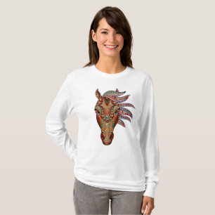 mönster för geometrisk fractal för hästande dj tee shirt