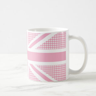 Mönster för Gingham för facklig jackflagga Kaffemugg