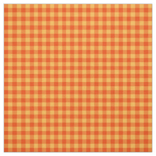 Mönster för Gingham för ringblommaorange- och Tyg