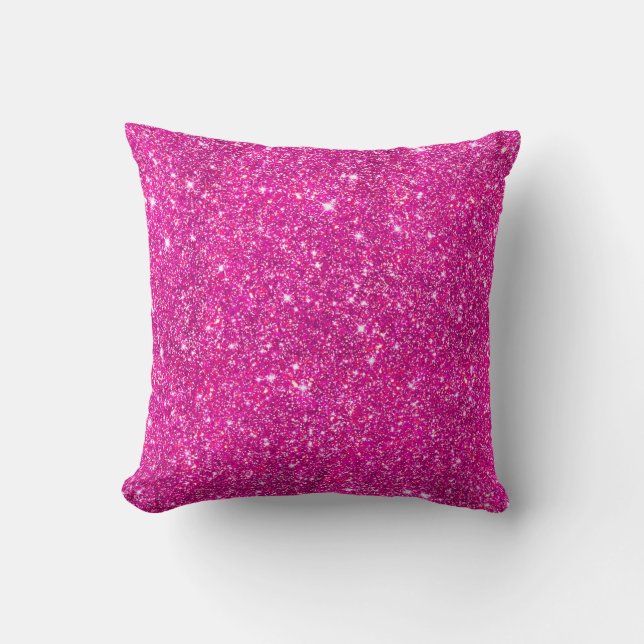 Mönster för gnistra för shock rosaFauxglitter Kudde (Framsida)
