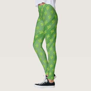 Mönster för grönt för Shamrock för dag för S Leggings