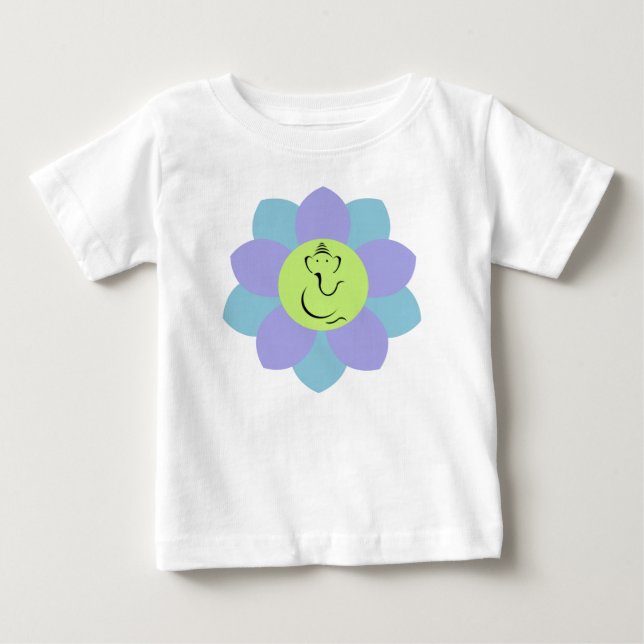 Mönster för gudGanesh blomma T-shirt (Framsida)