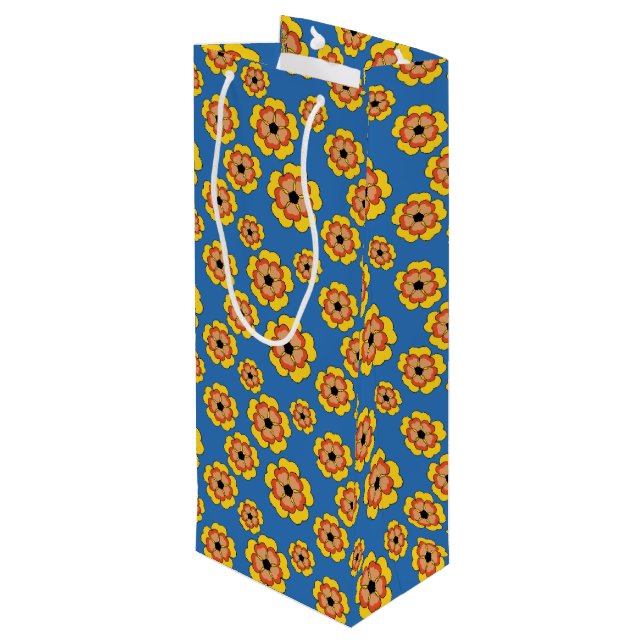 Mönster för gula orange blommor (Baksidan Vinklad)