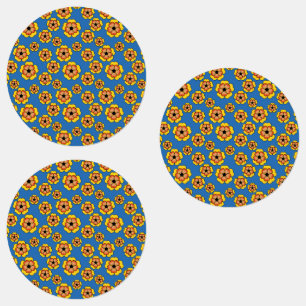 Mönster för gula orange blommor klistermärke