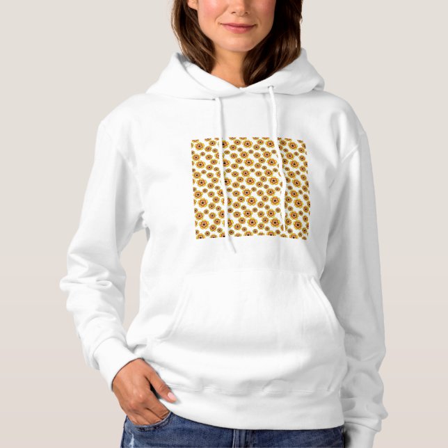 Mönster för gula orange blommor t shirt (Framsida)