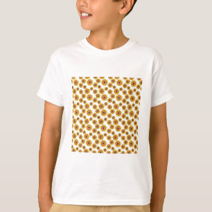 Mönster för gula orange blommor t shirt