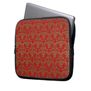 Mönster för guld och röd mask laptop fodral