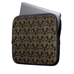 Mönster för guld och svarta skador laptop sleeve