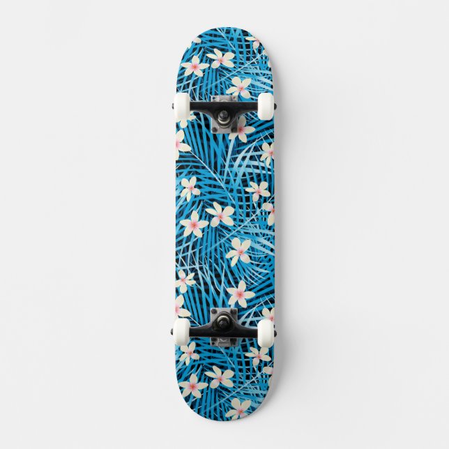 Mönster för handflatanlövblått skateboard bräda 21,5 cm (Framsida)