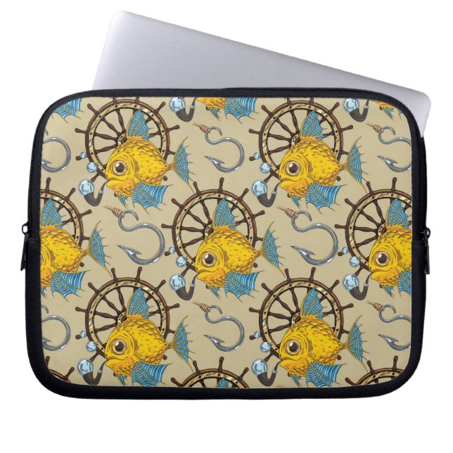 Mönster för havskaptenfisk laptop sleeve (Framsidan)