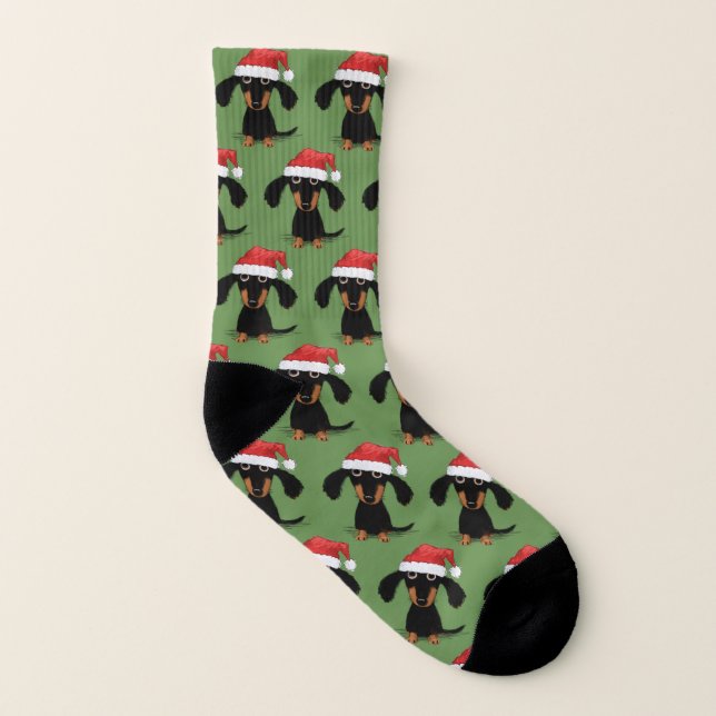 Mönster för helgdag för Santa taxjul Strumpor (Vänster inuti)