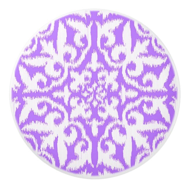 Mönster för ikat damask - lavender och vitt knopp (Framsidan)