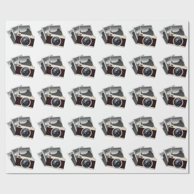 MÖNSTER FÖR ILLUSTRATION FÖR FOTOGRAFISK KAMERA PRESENTPAPPER (Platt)