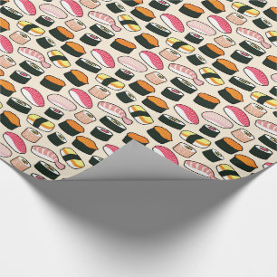 Mönster för illustrationer för Oishii Sushi rol Presentpapper