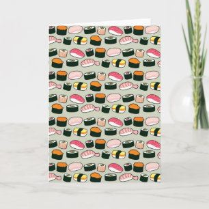 Mönster för illustrationer för Oishii Sushi roligt Kort