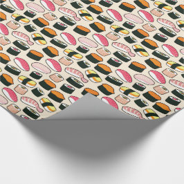 Mönster för illustrationer för Oishii Sushi roligt Presentpapper