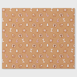 Mönster för julgodis i form av gingerbreadhund presentpapper