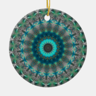 Mönster för Kaleidoscope för blåttjordMandala Julgransprydnad Keramik