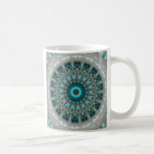 Mönster för Kaleidoscope för blåttjordMandala Kaffemugg