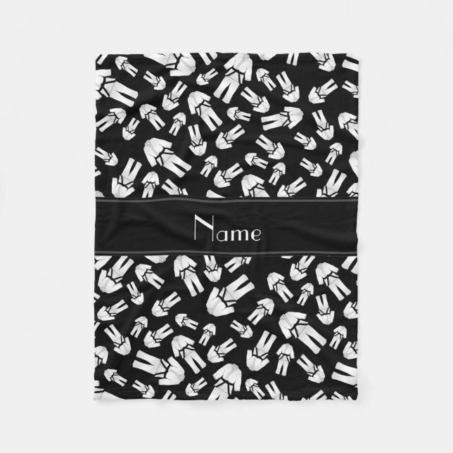 Mönster för karate för personlignamnsvart fleecefilt (Framsidan)