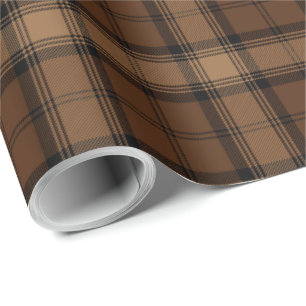 Mönster för Kilt för brun svart Tartanpläd sko Presentpapper