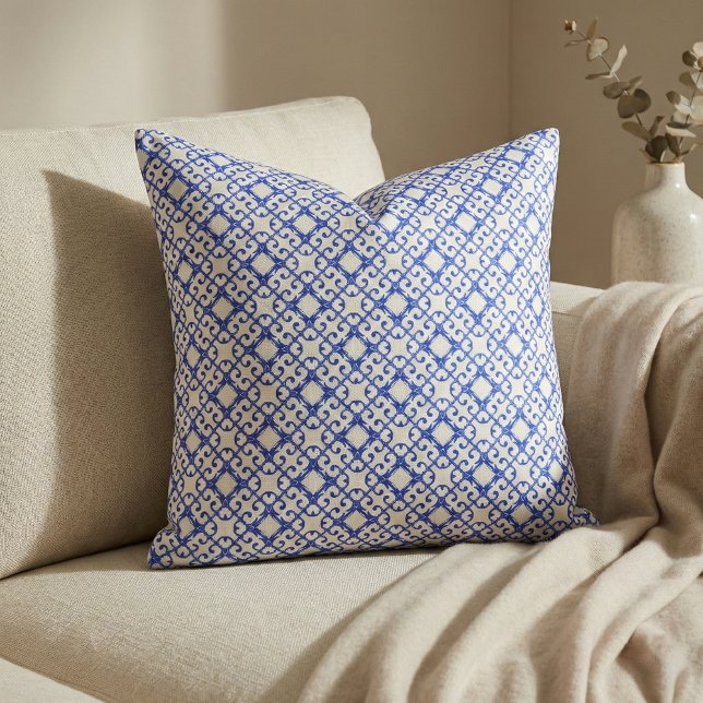 Mönster för klassblått och vitt Azulejo-plattor Tyg (Skapare uppladdad)