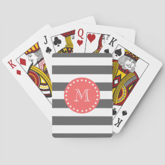 Mönster för kolvitrandar, korallMonogram Casinokort