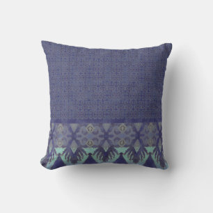 Mönster för konst för IKAT-maringrå färg vintage Kudde