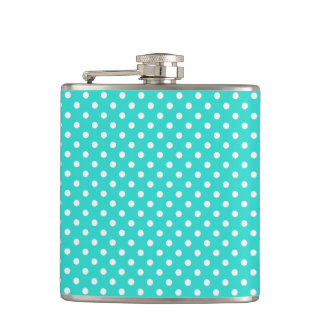 Mönster för krickablått- och vitpolka dots fickplunta