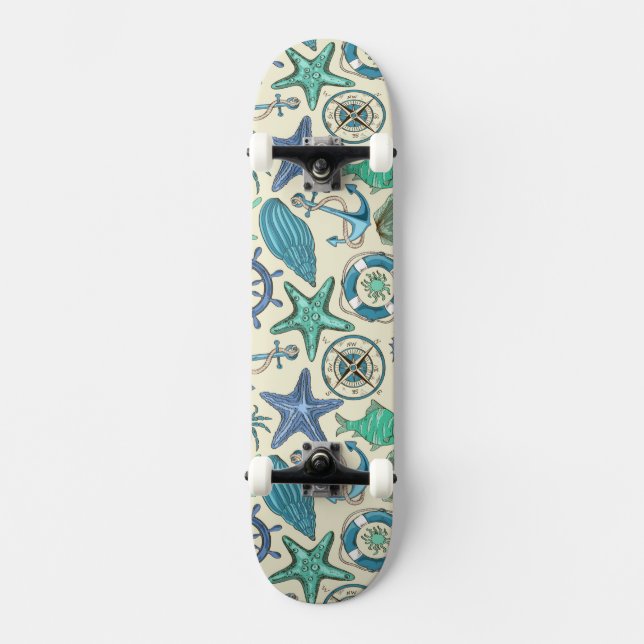 Mönster för krickahavsdjur mini skateboard bräda 18,7 cm (Framsida)