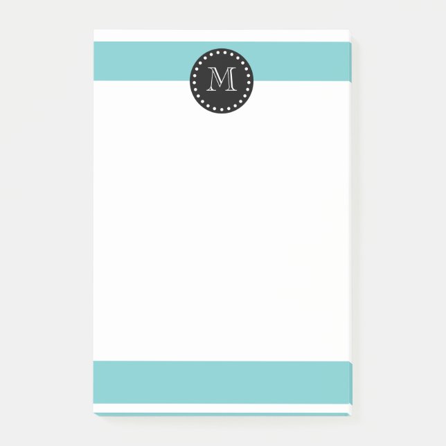 Mönster för krickavitrandar, svart Monogram Post-it Block (Framsida)